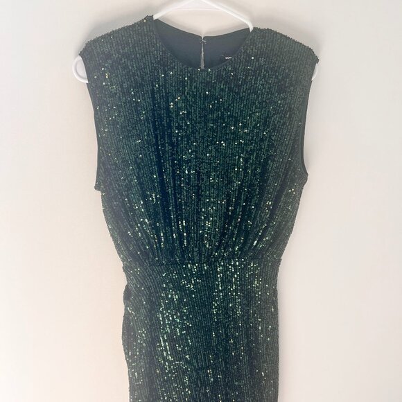 Express Emerald Green Sequin Sleeveless Dress – Size Small - Picture 1 of 2